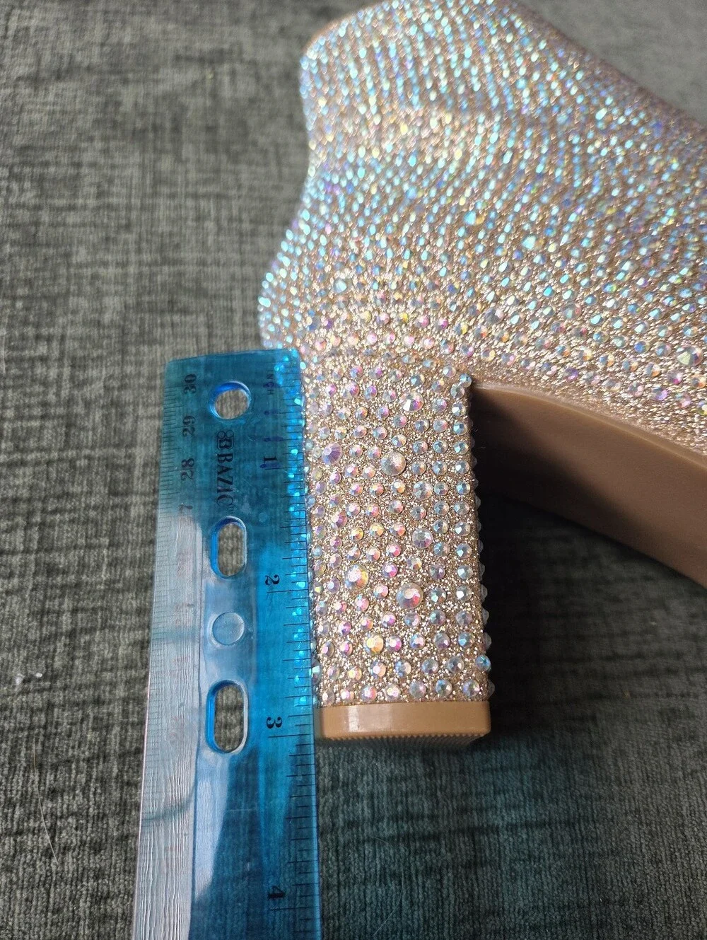 Rhinestone nude pointed toe booties | Womens 11 Boots